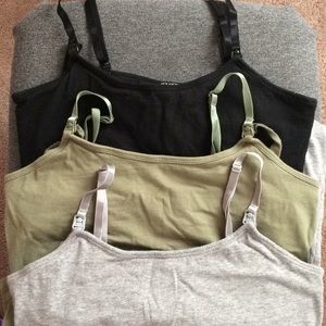 Set of 3 Clip Down Nursing Tanks